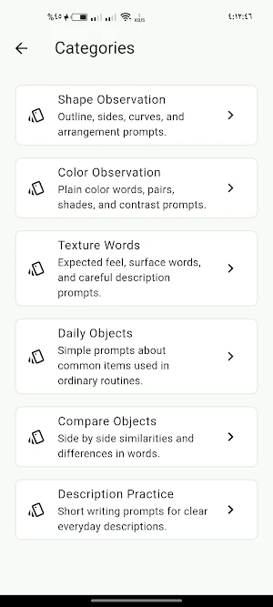Object Observation Cards Screenshot 1