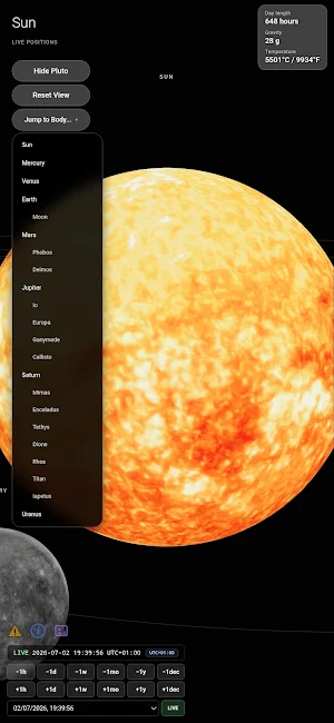 Simple Live Solar System Screenshot 2