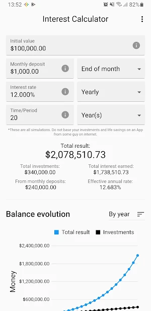 Compound Interest Calculator Screenshot 0