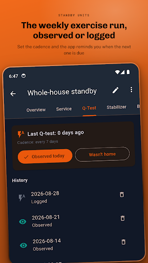 GeneratorLog: Service & Hours Screenshot 3