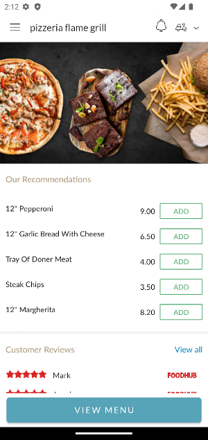 Pizzeria Flame Grill Screenshot 1