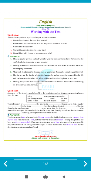 NCERT Solutions for Class 6 English Honeysuckle Screenshot 3