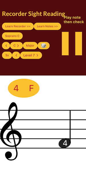 Recorder Sight Reading Screenshot 1