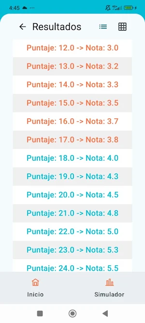 Escala de Notas Screenshot 1