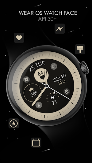 Simple Beige Analog Watch Face Screenshot 0