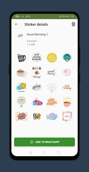 Good Morning Good Night Stickers for WhatsApp Screenshot 0