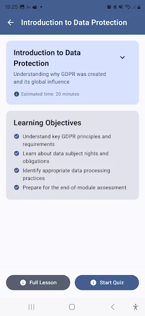 GDPR Ready - Training & Cert Screenshot 2