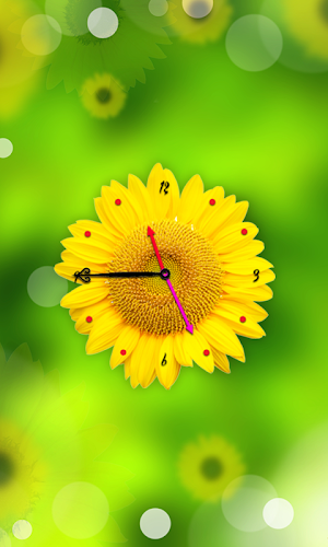 Sunflower Clock Live Wallpaper Screenshot 3