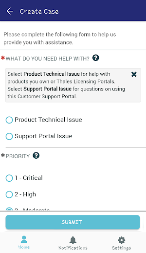 Thales Customer Support Screenshot 1