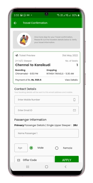 Rithish Travels - Bus Booking Screenshot 2