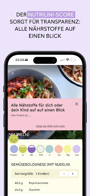 Nutrilini Veggies für Familien Screenshot 3