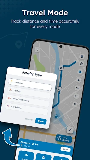 Draw Route On Map & Navigation Screenshot 3