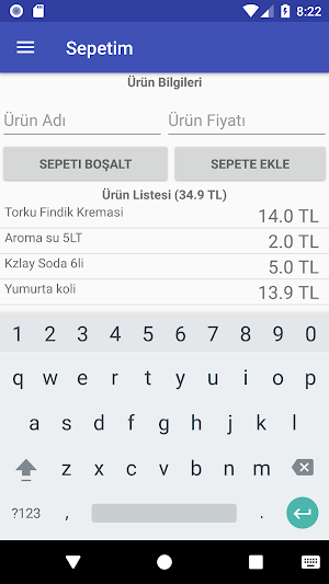 Shopping Cart Calculator Screenshot 1