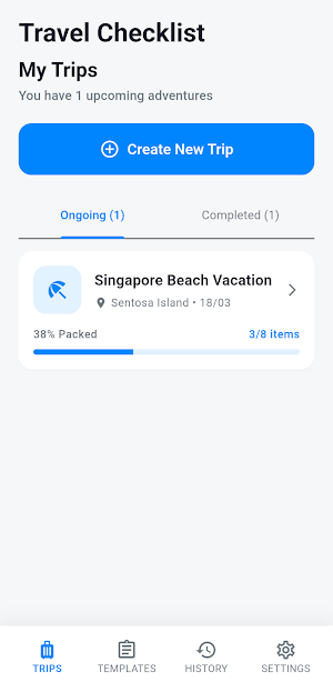 Smart Travel Checklist Screenshot 0