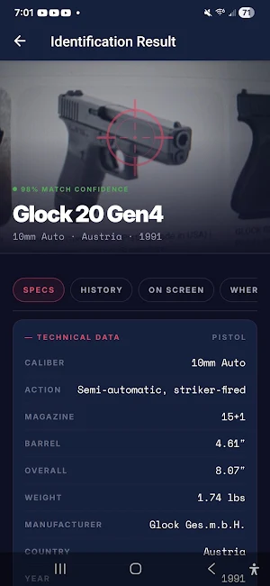 GoBallistic: AI Firearm ID Screenshot 0