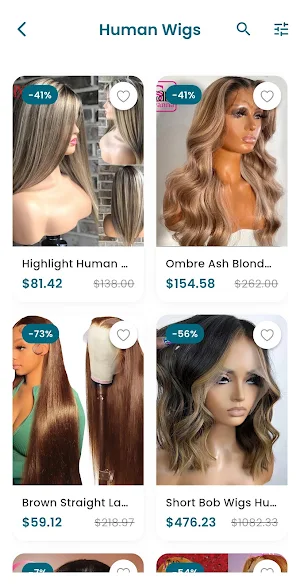 Wigs Human Hair Shopping App Screenshot 2