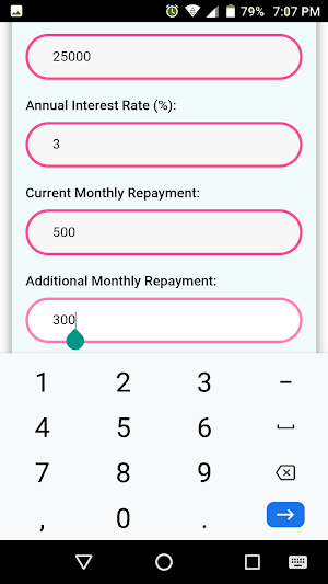 Early Loan Repayment Calculator Screenshot 0