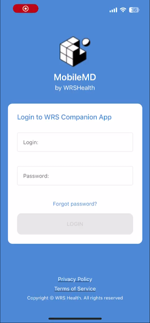 WRS MobileMD Screenshot 0