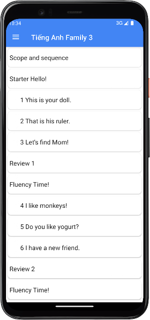 Tiếng Anh family Lớp3 Screenshot 1