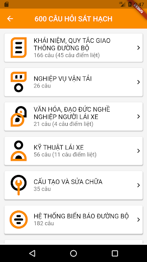 Bộ 600 câu hỏi sát hạch lái xe Screenshot 3