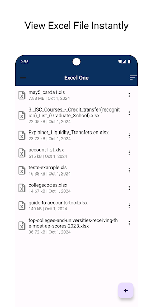 Excel One: Fast XLS/XLSX View Screenshot 0