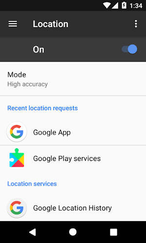 Location Settings Screenshot 1