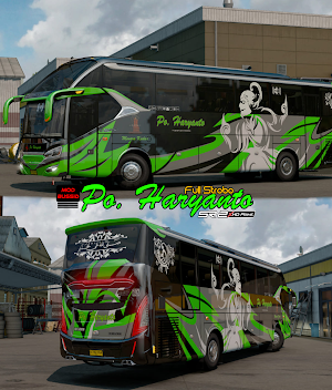 Mod Bussid PO Haryanto XHD Full Strobo Screenshot 0