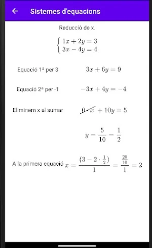 Sistemes d'equacions Screenshot 2