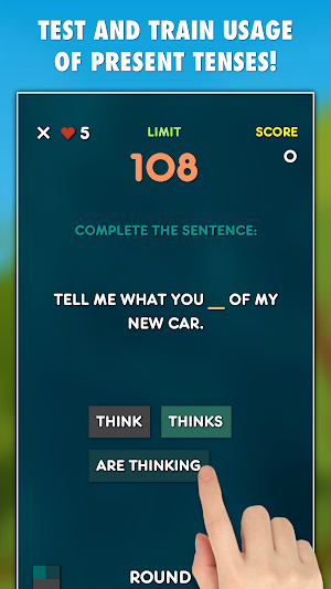 Present Tenses Grammar Test Screenshot 0