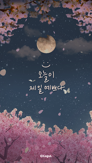 카카오톡 테마 - 오늘이 제일 예쁘다_밤 벚꽃 Screenshot 0