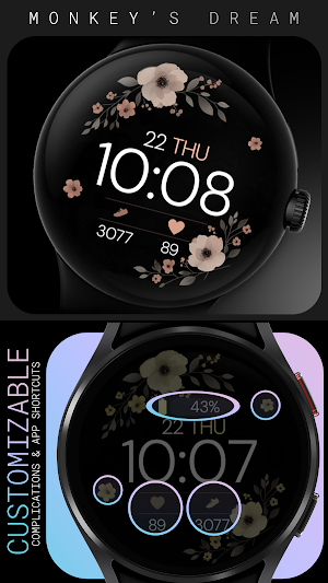 Simple Floral 4 watch face Screenshot 0