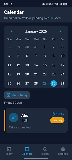 Medtrack medicine reminder Screenshot 1