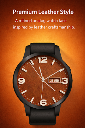 Analog Brown Leather WatchFace Screenshot 0