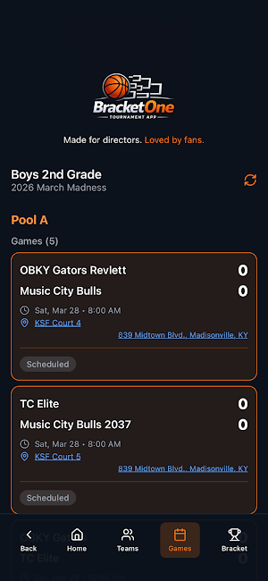 BracketOne Tournament App Screenshot 3