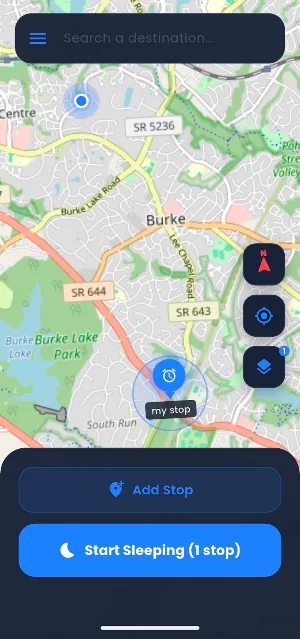 Transit Nap - GPS Alarm Screenshot 0