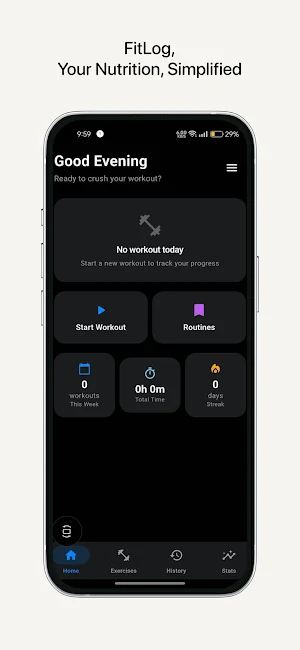 FitLog: Workout Tracker & Gym Screenshot 0