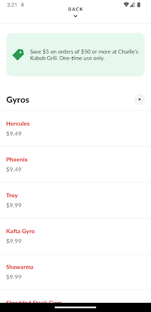 Charlie's Kabob Grill Screenshot 2