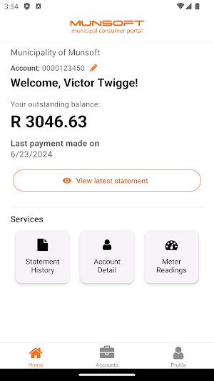Munsoft Consumer Portal Screenshot 1