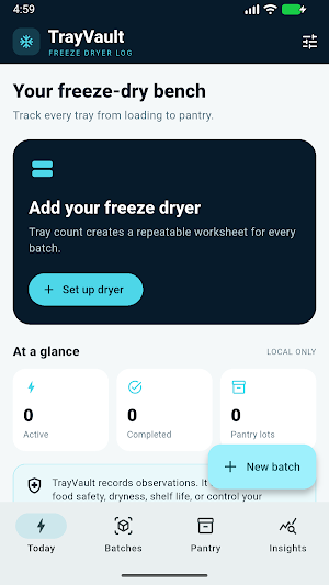TrayVault: Freeze Dryer Log Screenshot 0