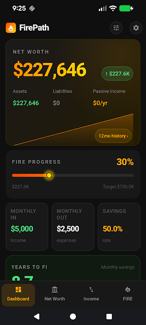 FirePath: Net Worth Tracker Screenshot 0