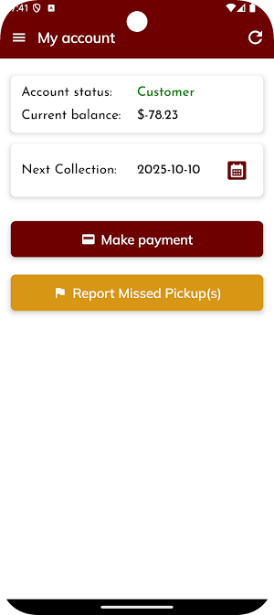 Adams Sanitation Customer App Screenshot 0