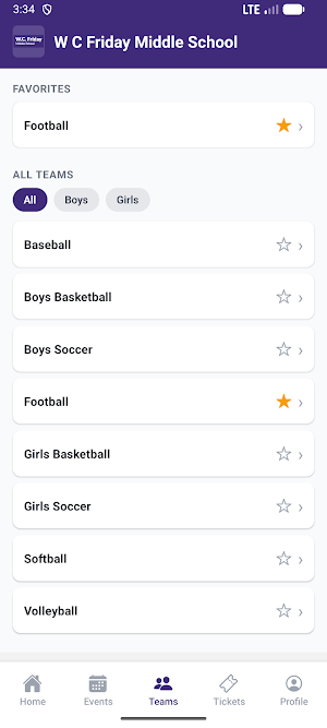 W C Friday Middle Athletics Screenshot 3