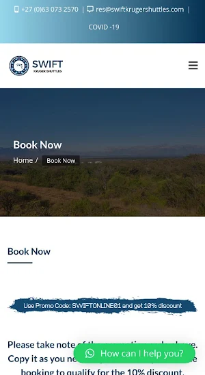 SWIFT Kruger Shuttles Screenshot 1