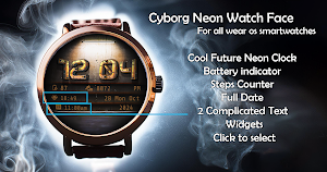 Cyborg Neon Watch Face Screenshot 0