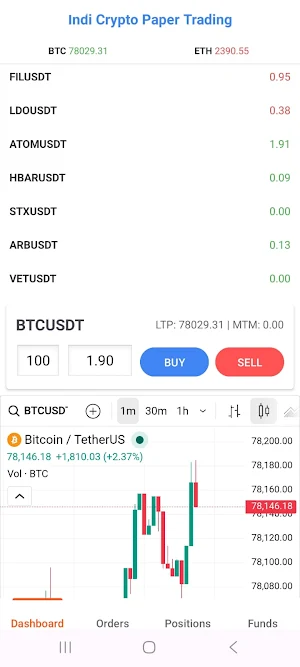 Indi Crypto Paper Trading Screenshot 0
