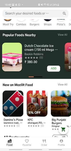 Mozilit Food Screenshot 1