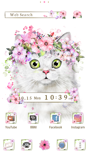 Flower Crowned Cat Theme Screenshot 0