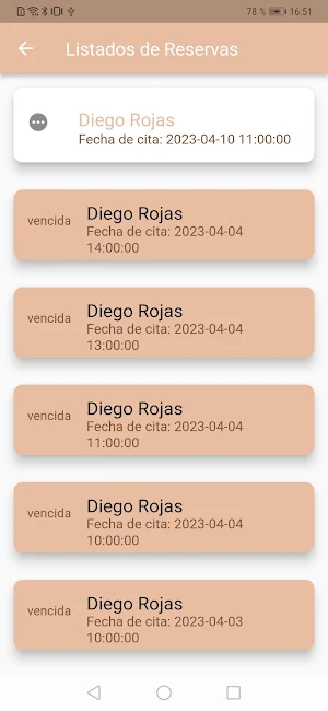 Reservas Salón- Demo Screenshot 2