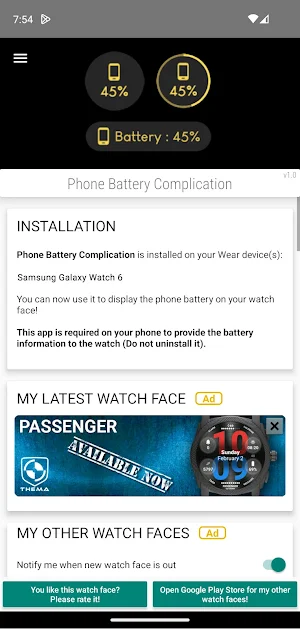 Phone Battery Complication Screenshot 2