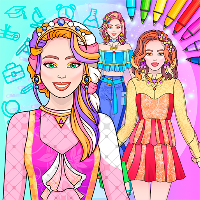 College Girl Coloring Dress Up